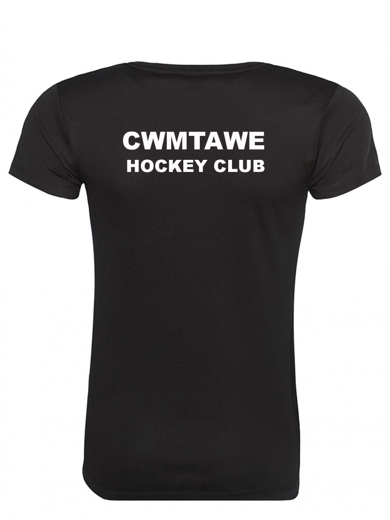 Cwmtawe Hockey club Black T-shirt - Image 2