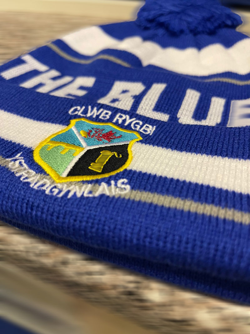Ystradgynlais Rugby Club Striped Fan Bobble Hat