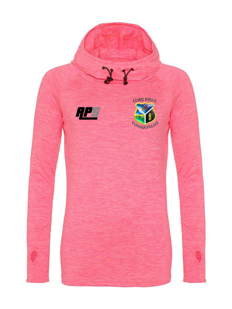 Ystradgynlais Rugby Ladies Cowl Neck Hooded Top - Image 4