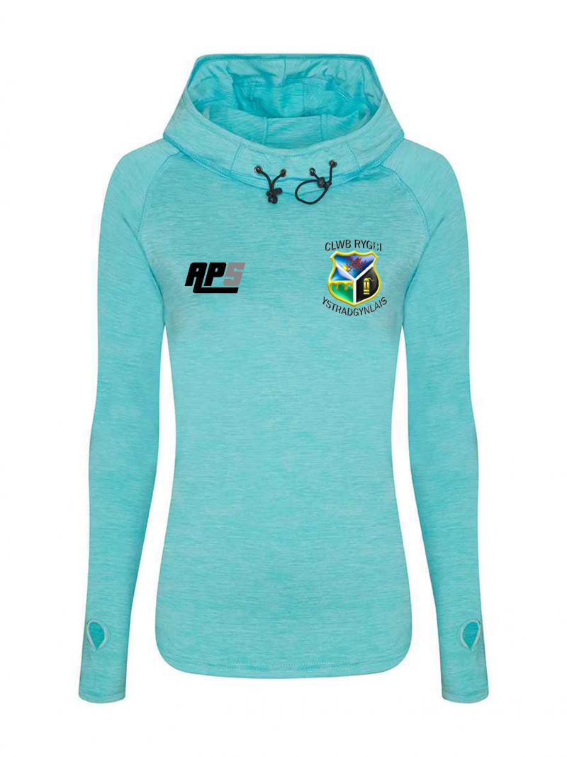 Ystradgynlais Rugby Ladies Cowl Neck Hooded Top - Image 2