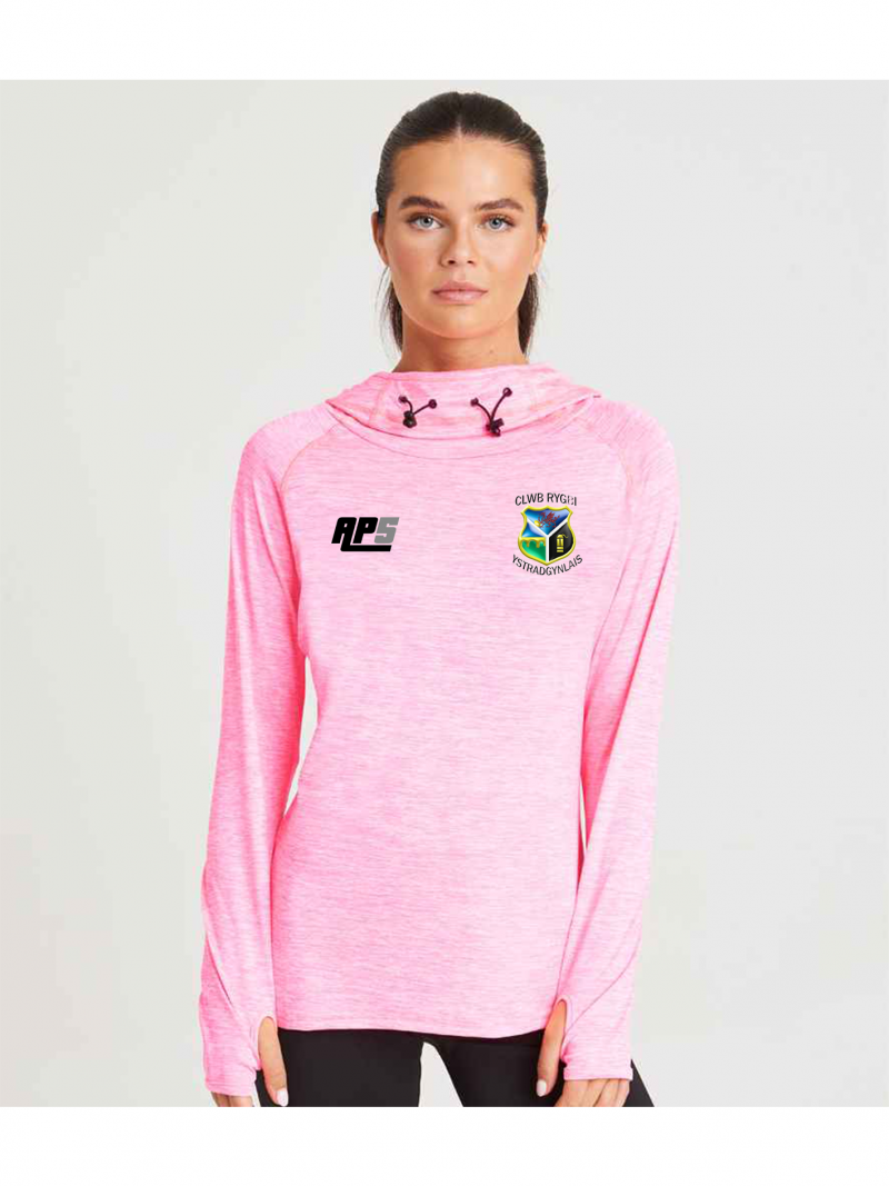 Ystradgynlais Rugby Ladies Cowl Neck Hooded Top - Image 6