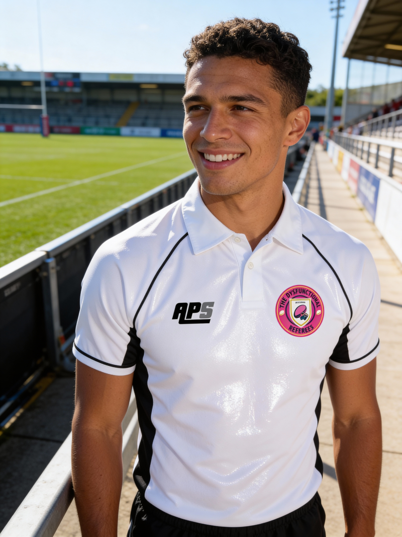 Dysfunctional Referee's Club White Kinetic Polo Shirt