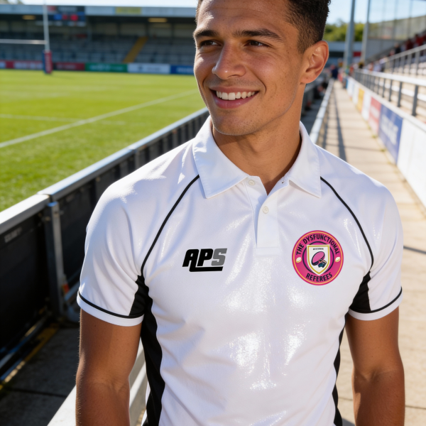 Dysfunctional Referee's Club White Kinetic Polo Shirt