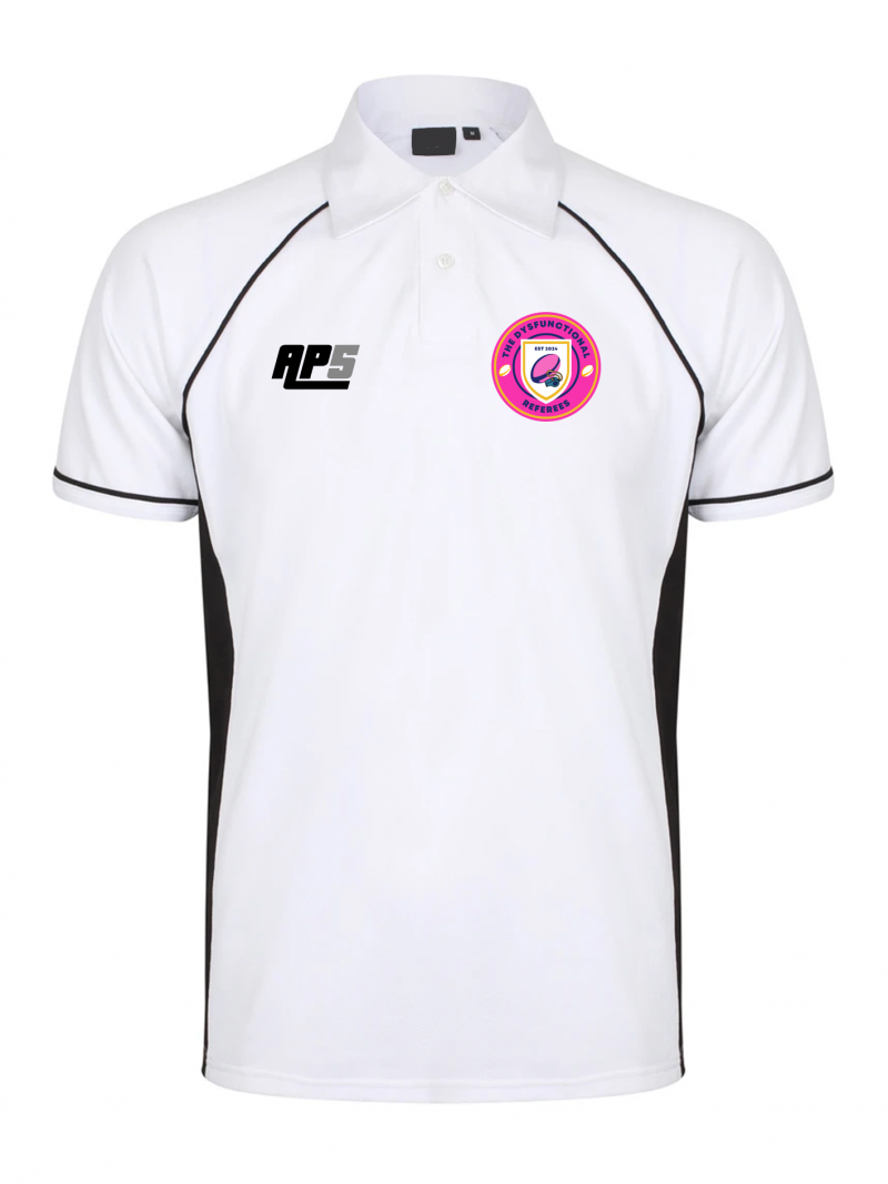 Dysfunctional Referee's Club White Kinetic Polo Shirt - Image 4